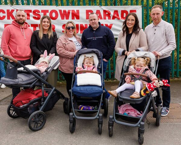 Darren Dermody, Leanne O’Keeffe, Clare Doyle, Jason Lawlor and Nicole and James Tobin and their children 