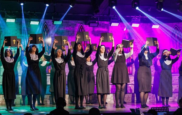 Students of Presentation College on stage during their Transition Year show, ‘Sisters Acting Out’. Photo: michaelorourkephotography.ie
