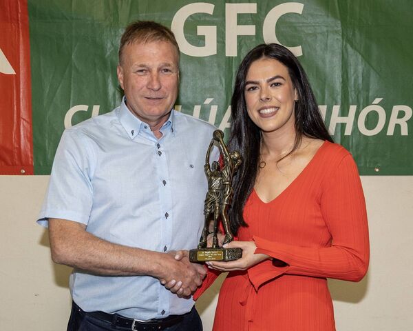 Rory Stokes presents the St Brigid's senior player of the year to Megan Kane Rory Stokes presents the St Brigid's senior player of the year to Megan Kane