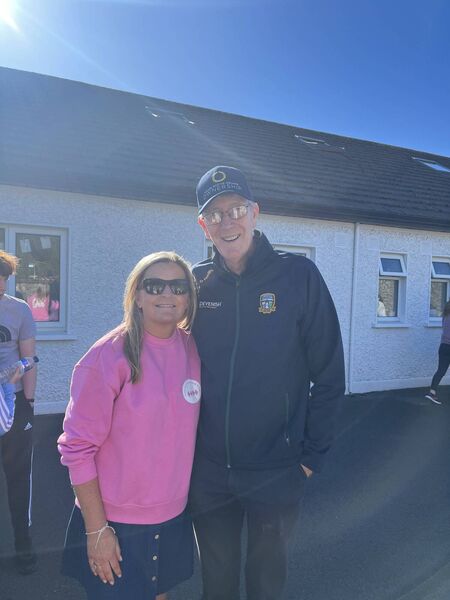 Aisling Nolan of Clareville Montessori was delighted to welcome Bishop Denis Nulty to their 5km family run 