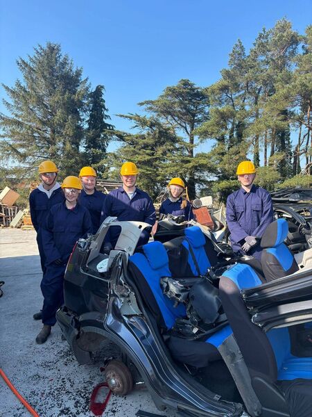 Students participating in the Carlow County Fire &amp; Rescue service Transition Year Course Programme .
