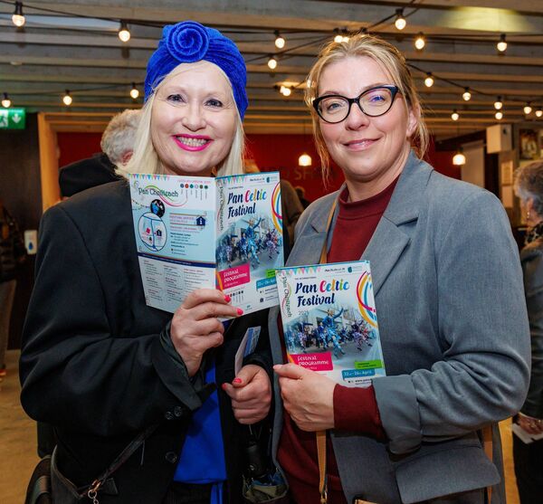 Olive Delaney and Evelyn Kearns at the Pan Celtic opening ceremony