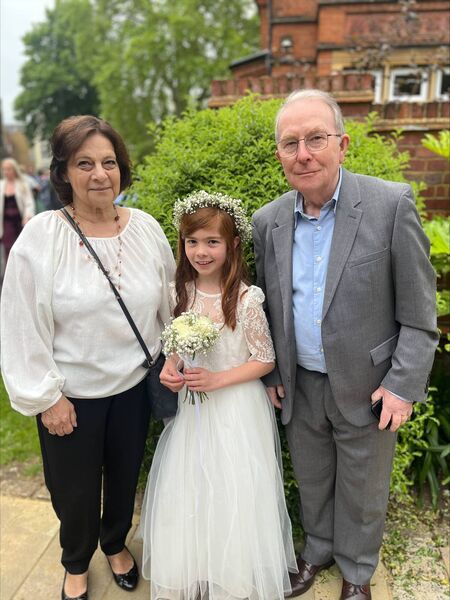 Joyce and Victor Noctor with granddaughter Autumn King on the occasion of Autumn's First Communion in May 2024