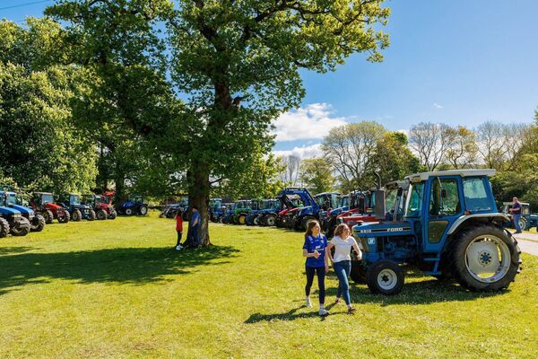 Tractors line up for the tractor run in aid of the bicentenary celebrations at St Brigid's Church in Clonegal