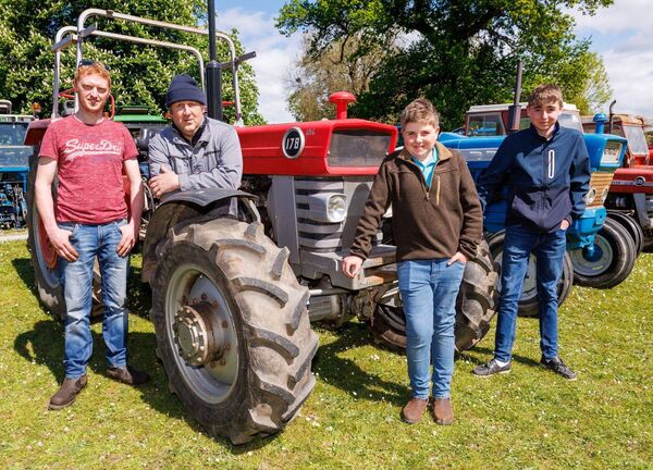 Ready for the tractor run: Paul Murphy, Padraig Sinnott and Eddie and Andy Jones
