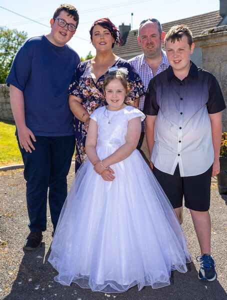 Ava Rose Dermody with her family