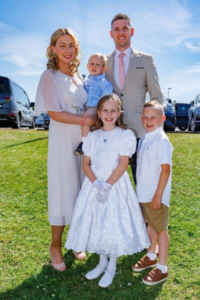 Sophia Ní Chorcoráin with her family