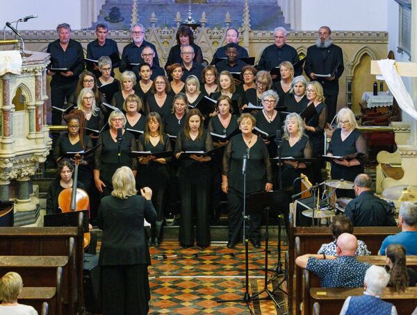Marian Gaynor conducts the Carlow Voices choir performing during their 'Birds of a feather' concert in St. Mary's Church, Carlow Photos: michaelorourkephotography.ie