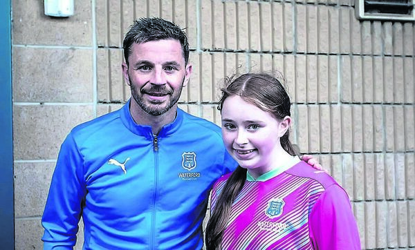 Waterford FC captain Padraig Amond pictured with mascot Ava Carroll. Waterford FC captain Padraig Amond pictured with mascot Ava Carroll.