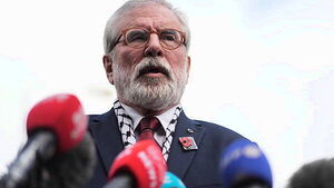 Gerry Adams to donate €100k to Irish language and Palestinian charities Gerry Adams to donate €100k to Irish language and Palestinian charities