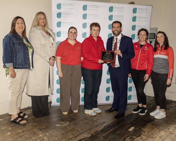 Members of the Carlow Regional Youth Services receive the Mayor's Award: Ann Begley, Caroline Dargon, Ellie McDonald, Kathryn Wall, Jo Jo Nolan and Karen Mullins
