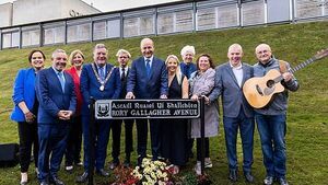 Taoiseach unveils Rory Gallagher Avenue as name of main entrance to Cork Airport Taoiseach unveils Rory Gallagher Avenue as name of main entrance to Cork Airport