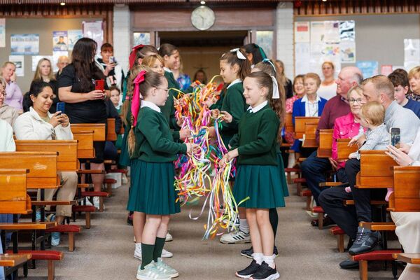 Pupils dance to the girls school's anthem 'A Better Way'