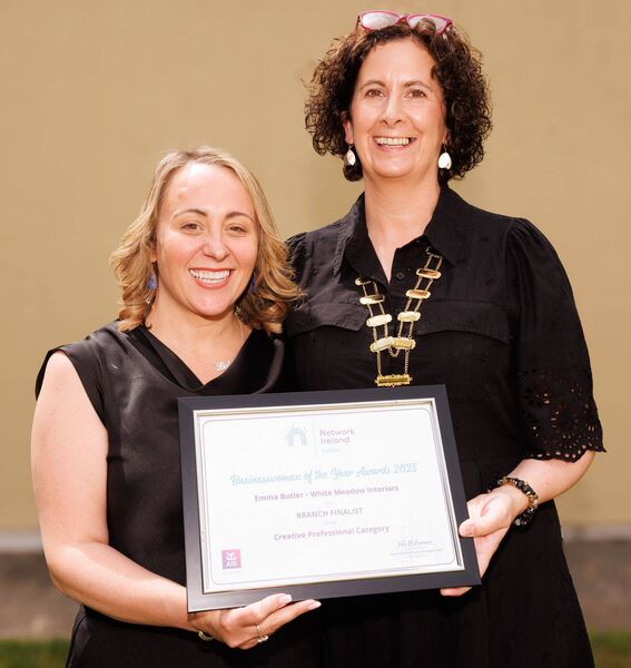 Kate McNamara, president of Network Ireland Carlow, with Emma Butler, a branch finalists in the 'Creative Professional' category