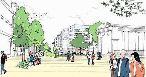 Dublin City Council unveils plans for multi-million euro traffic free College Green Plaza