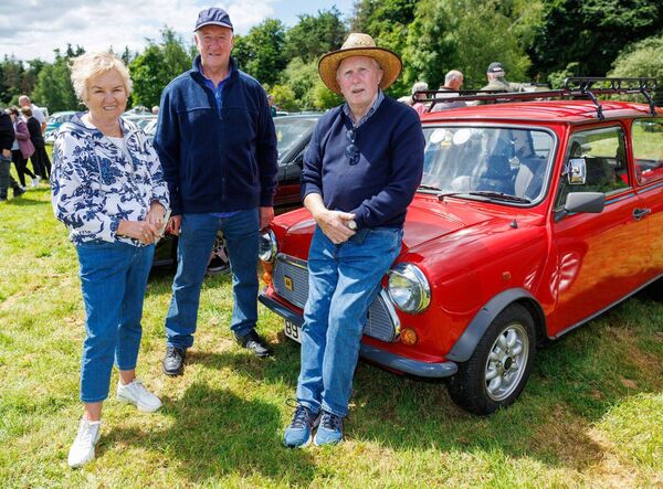 Pictured at the Tullow Vintage Club's annual show at Rathwood, Tullow were Mary and Ger O'Brien and John Lawlor Photos: michaelorourkephotography.ie