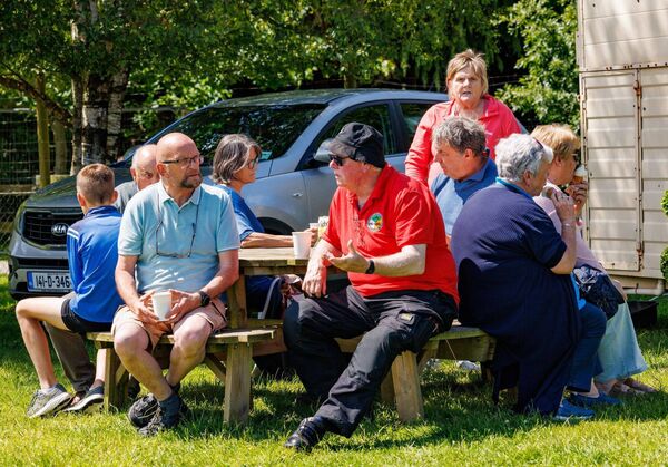 Time for a chat and some ice cream during the Tullow Vintage Club's annual show at Rathwood, Tullow