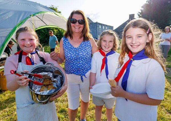 At the scout group showcase were cllr Andrea Dalton with Áine O'Neill and Cerys and Aoife Munnelly