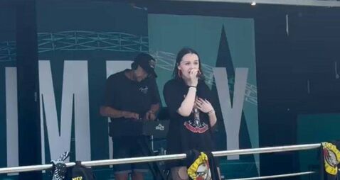 Local singer Katie performs at Guns N’ Roses Wembley gig 