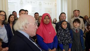 Graiguecullen pupils meet President Higgins