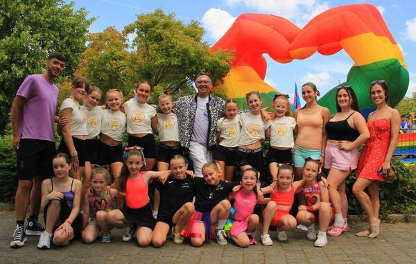 Members of Dance Republic pose with their teachers and Eddie McGuinness at the Carlow Pride festival Members of Dance Republic pose with their teachers and Eddie McGuinness at the Carlow Pride festival