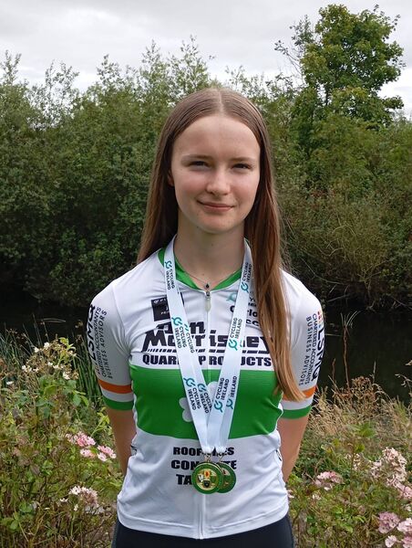 Leighlinbridge based cyclist, Naoise Byrne has six national titles to her name already is off to compete in Holland and Belgium