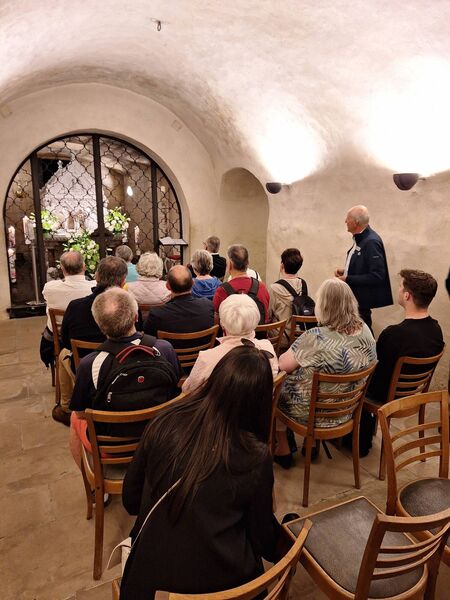 The Carlow pilgrimage group in the crypt of the Basilica of St Willibrord in Echternach The Carlow pilgrimage group in the crypt of the Basilica of St Willibrord in Echternach