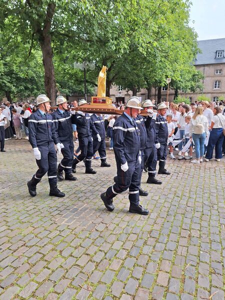 The firemen of Echternach carrying a relic of St Willibrord through the streets of Echternach at the start of the Hopping Procession Photo: Carlow County Museum The firemen of Echternach carrying a relic of St Willibrord through the streets of Echternach at the start of the Hopping Procession Photo: Carlow County Museum