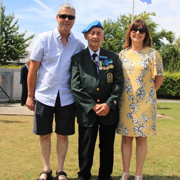 Dan O'Sullivan with son Pat and daughter Sheila Bolger