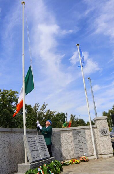 Noel Noctor raises the tri colour