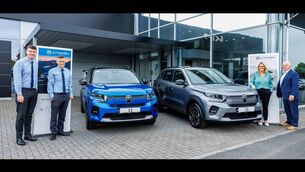 <p>Anthony, Rowena and Patrick Dooley and Sean McDermott pictured with the new Citroen C3 at Dooley Motors. © michaelorourkephotography.ie</p>