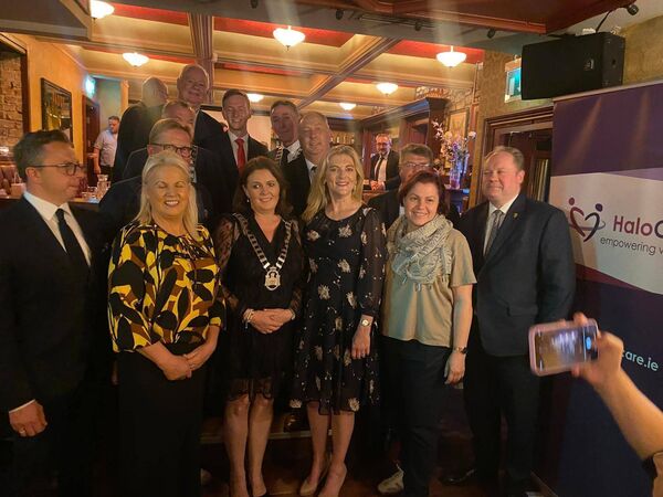 The visiting delegation enjoyed a meal with local representatives and business leaders at Teach Dolmain, Carlow town The visiting delegation enjoyed a meal with local representatives and business leaders at Teach Dolmain, Carlow town