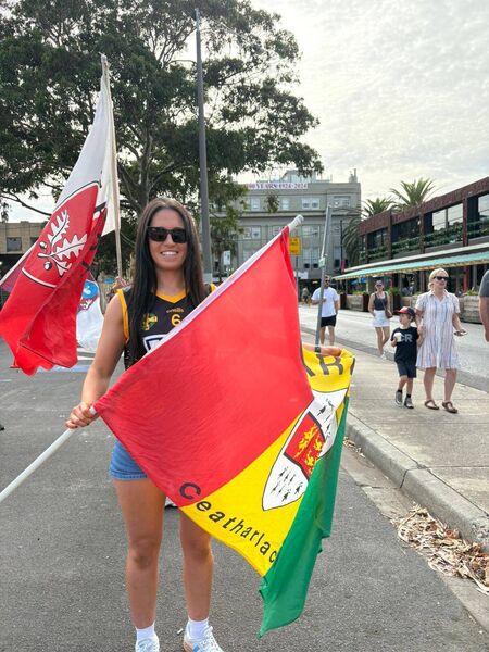 Ali Ruschitzko showing off her Carlow colours