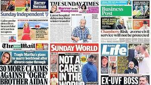 What the papers say: Sunday's front pages What the papers say: Sunday's front pages
