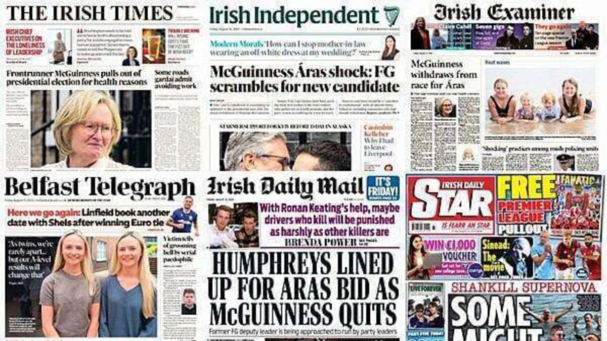 What the papers say: Friday's front pages