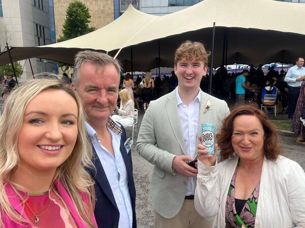 James with his sister Melanie and his parents George and Julie Ann Byrne