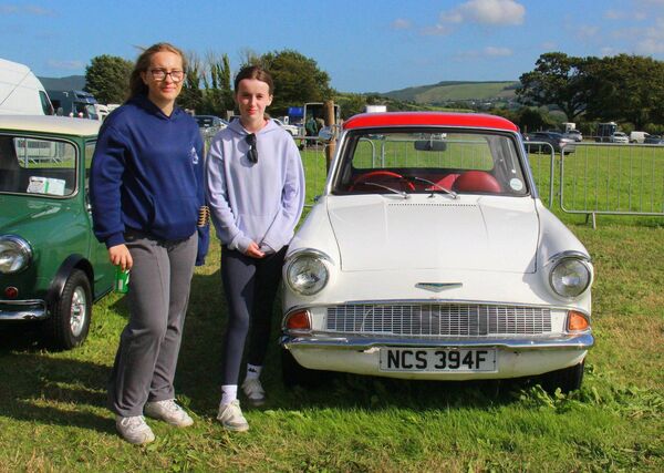 Eve Talor and Kate McDermott alongside a Ford Anglia at the Tinahely Show Photos: Paul Curran Eve Talor and Kate McDermott alongside a Ford Anglia at the Tinahely Show Photos: Paul Curran