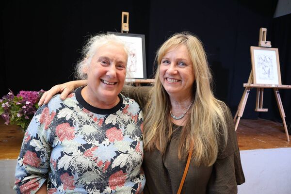Artists Lesley Briggs and Christabel Blackman at the art exhibition launch in Killoughternane Artists Lesley Briggs and Christabel Blackman at the art exhibition launch in Killoughternane