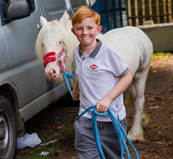 Johnny Connors leads out his pony