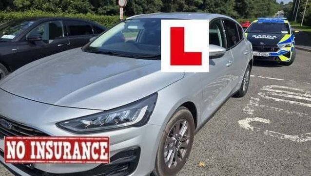 <p>The seized car in Newbridge</p>