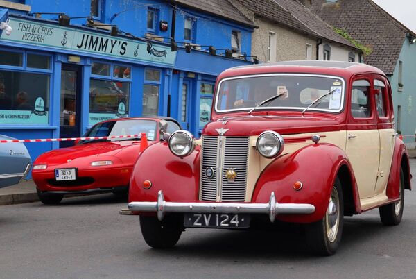 Joe Harney drives his Austin 16 1947 model Joe Harney drives his Austin 16 1947 model