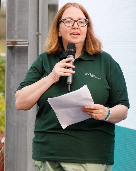Eileen O'Rourke of Carlow Tourism addresses the crowd 