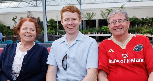 Justin Hanafin and his parents Chris and Mick 