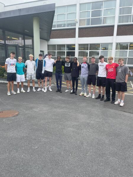 A group from St Mary's Academy CBS after collecting their leaving cert results today A group from St Mary's Academy CBS after collecting their leaving cert results today