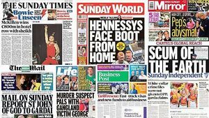 What the papers say: Sunday's front pages What the papers say: Sunday's front pages