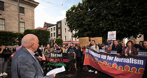 Vigil held in Dublin in solidarity with journalists in Gaza