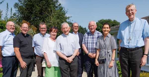 Monsignor Byrne was joined by Bishop Denis Nulty, fellow priests, family members and friends at the party
