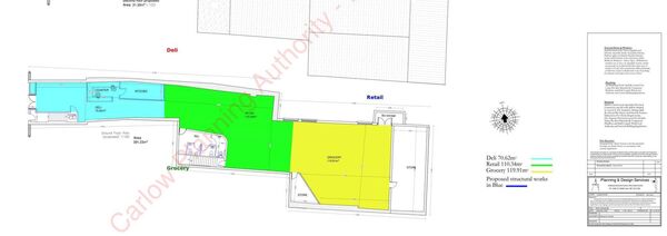 Floor plans for the proposed deli/retail unit. Image: Carlow Planning Authority Floor plans for the proposed deli/retail unit. Image: Carlow Planning Authority