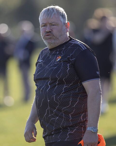 County Carlow RFC manager Tom Crotty breeds a sight of relief as he see his team reach the final of the 2025 Towns Cup.