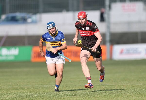 Edward Byrne (Mount Leinster Rangers) shows the poise that saw him picked on the team Photo: Pat Ahern